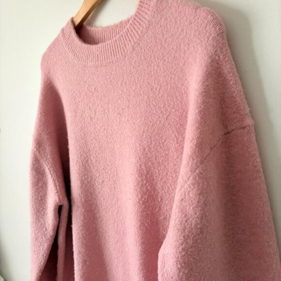 Zara Wool Blend Oversized Knit Sweater Pink Size Small - Picture 5 of 8